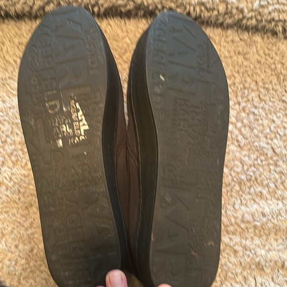 Great condition Karl Lagerfeld blank on black platform canvas slip ons - Picture 5 of 11